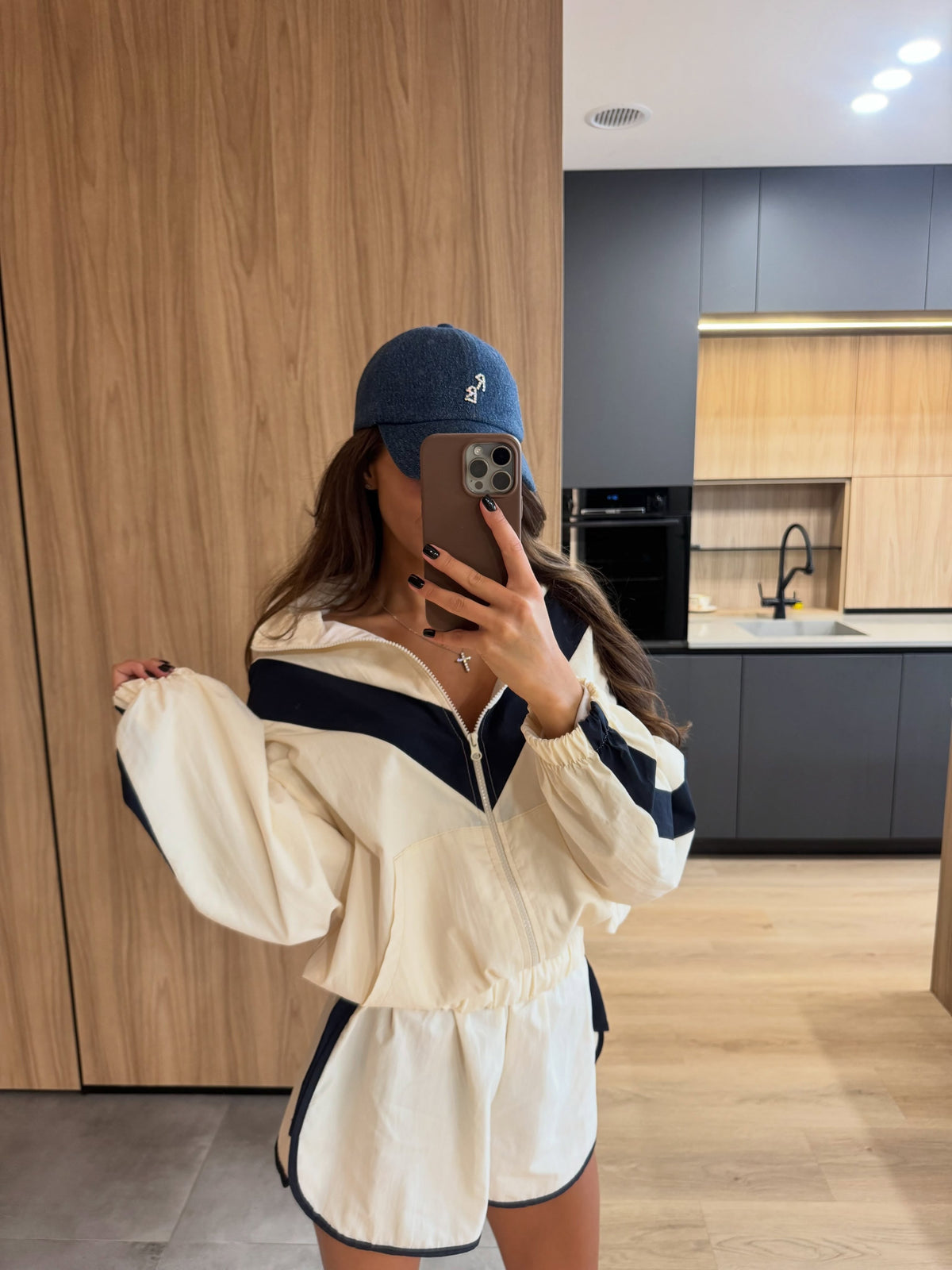 Maven Chevron Windbreaker Jacket and Shorts Set