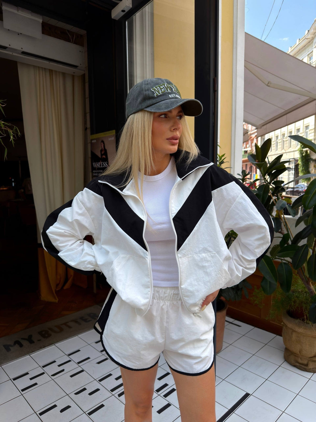 Maven Chevron Windbreaker Jacket and Shorts Set