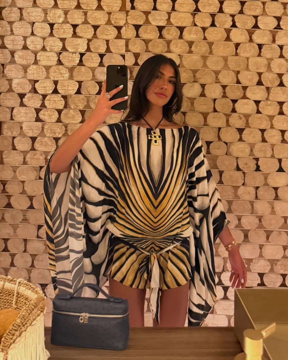 Solara Zebra Print Kaftan Dress