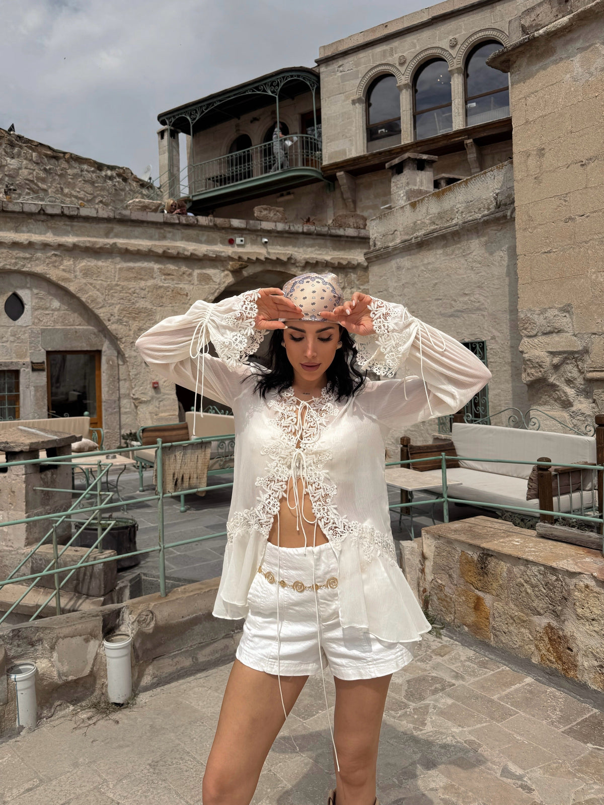 Kendall Front-Tie Lace Top