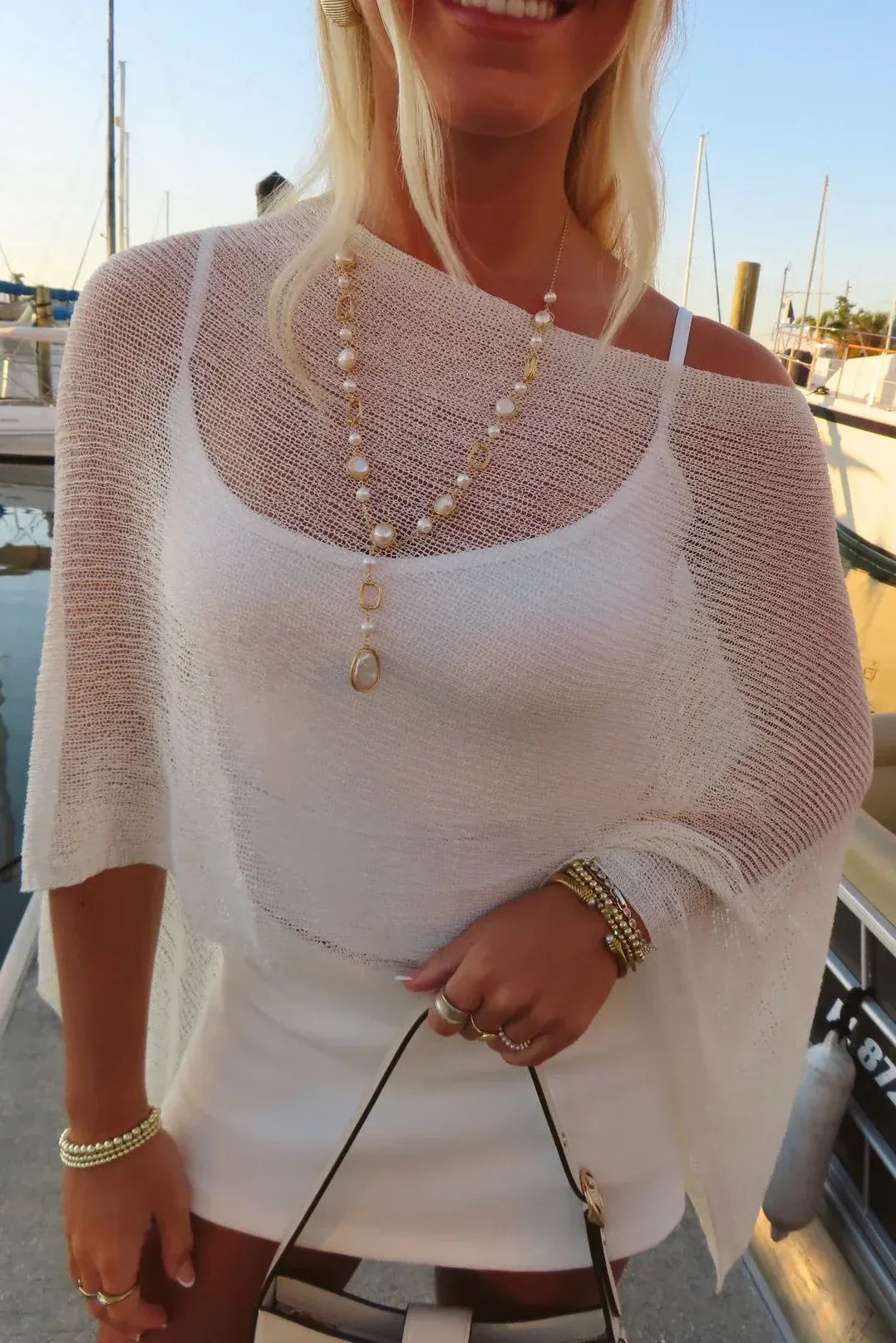 Kendall Open-Knit Batwing Cover-Up