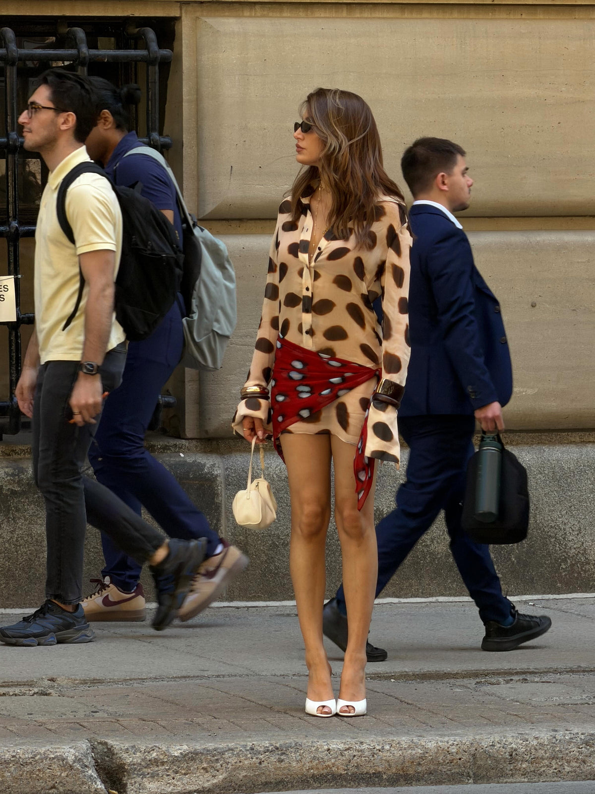 Camara Animal Print Scarf Shirt Dress