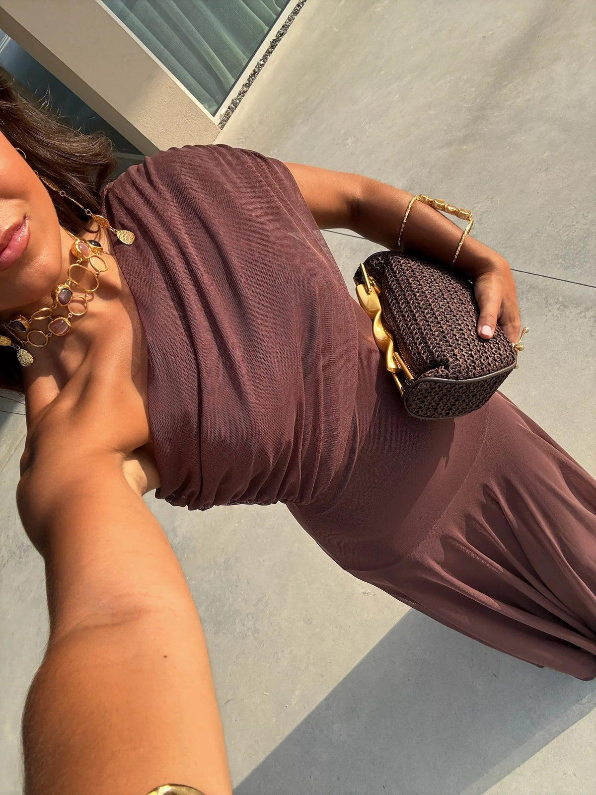 Camara Off-Shoulder Ruched Maxi Dress