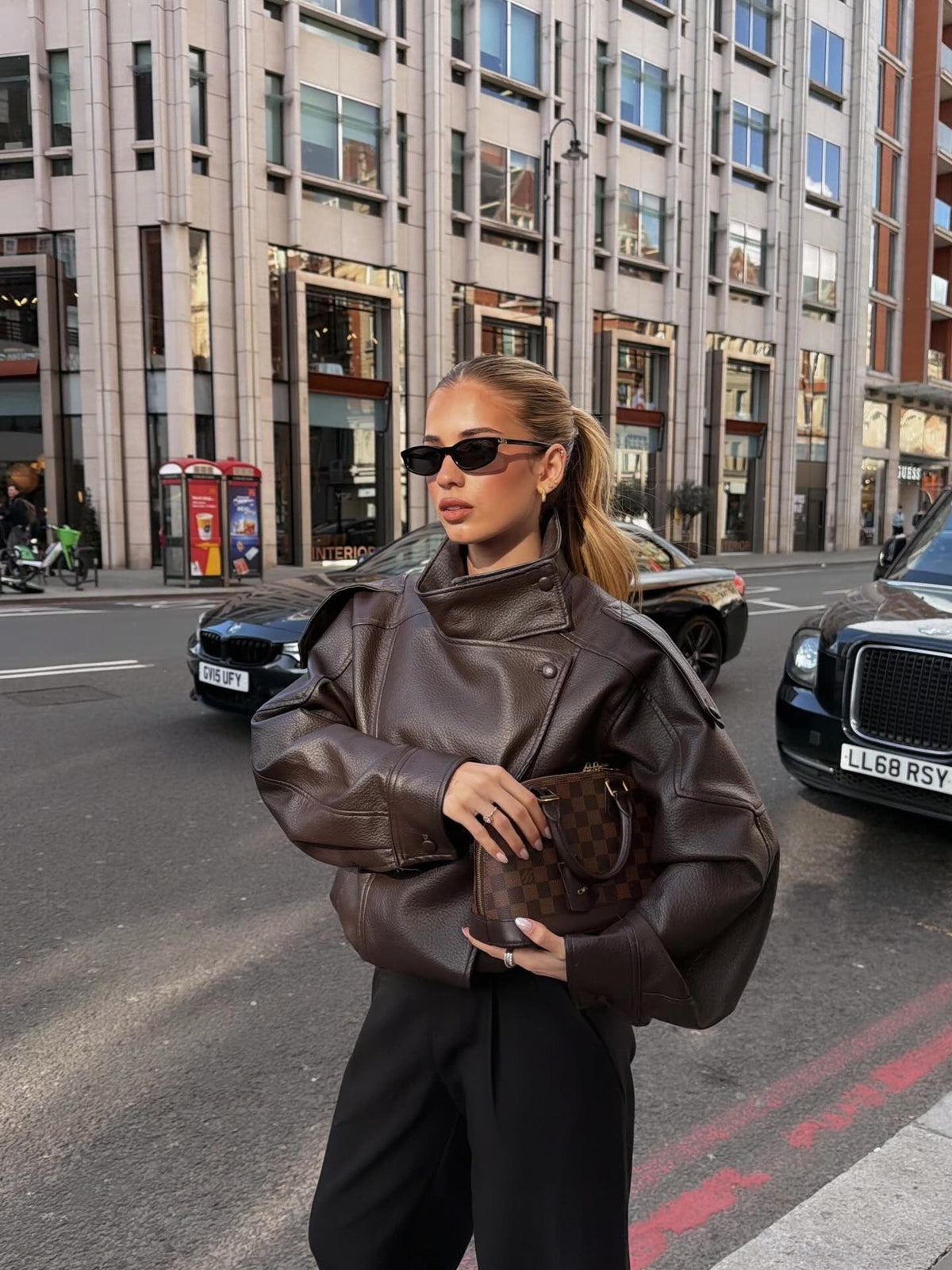 Verona High-Neck Leather Jacket