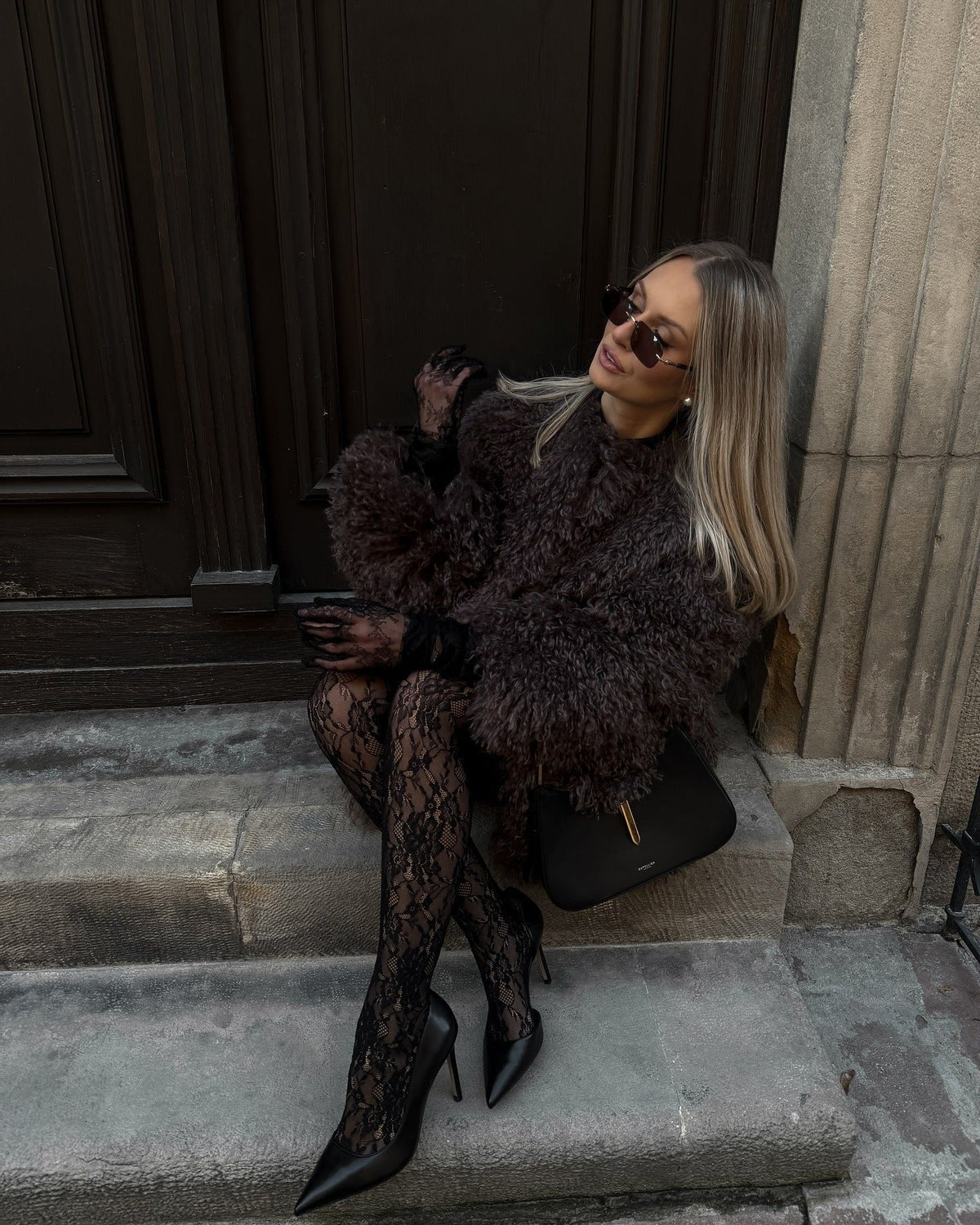 Ferryhill Fuzzy Faux Fur Coat