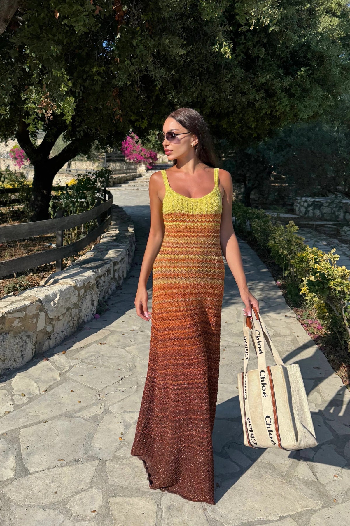 Sandra Sunset Knit Maxi Dress