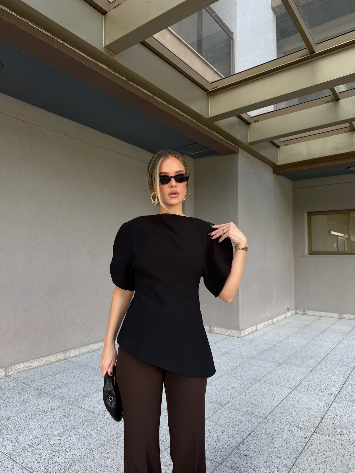 Diana Tricot Balloon Sleeve Top