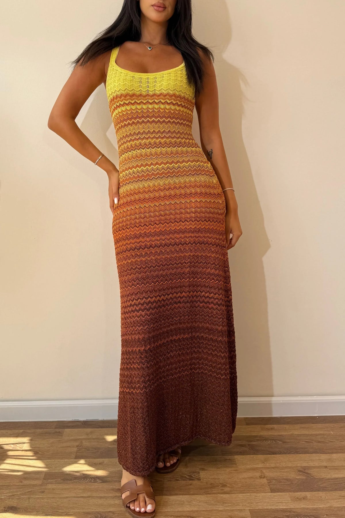 Sandra Sunset Knit Maxi Dress