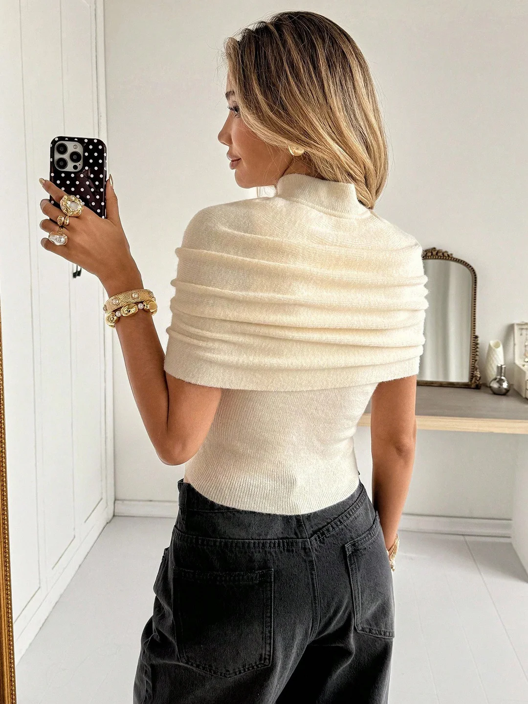 Diana Tricot Draped Knit Top