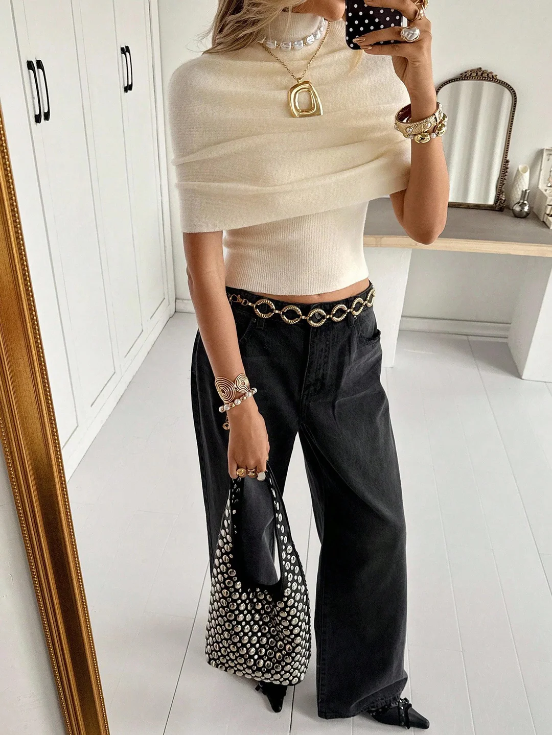 Diana Tricot Draped Knit Top