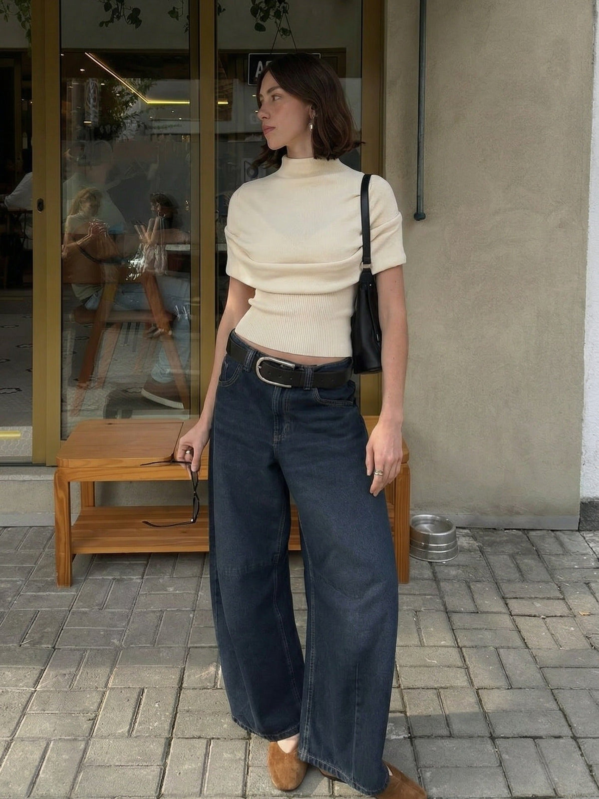 Diana Tricot Draped Knit Top