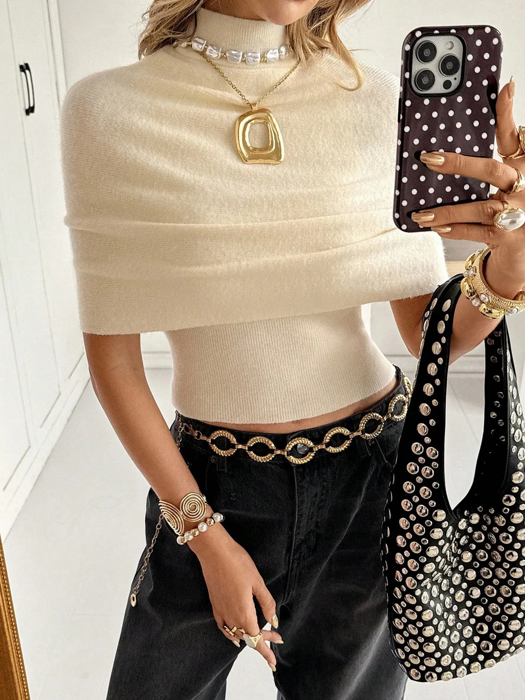 Diana Tricot Draped Knit Top