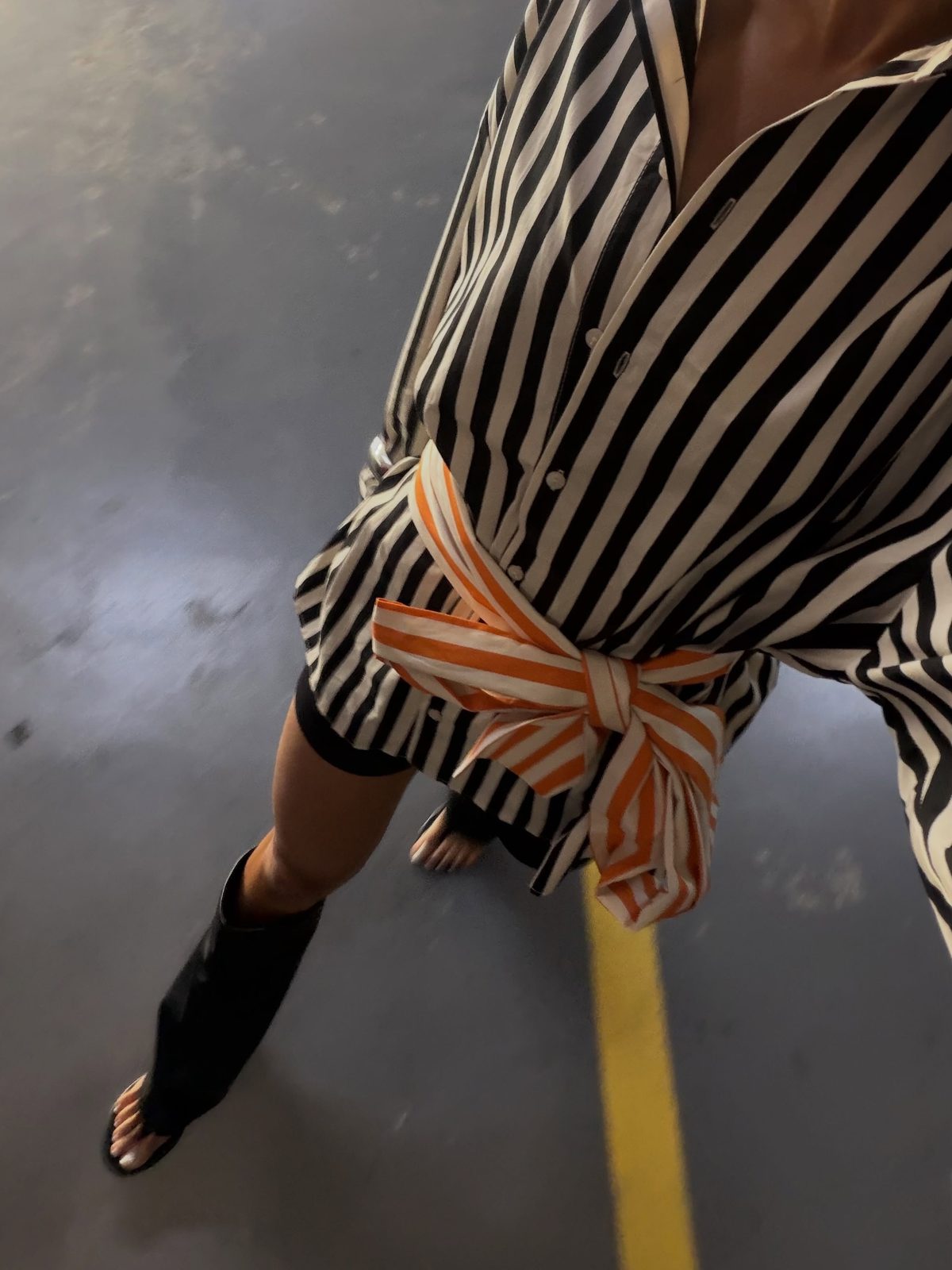 Kendall Contrast Stripe Belted Shirt