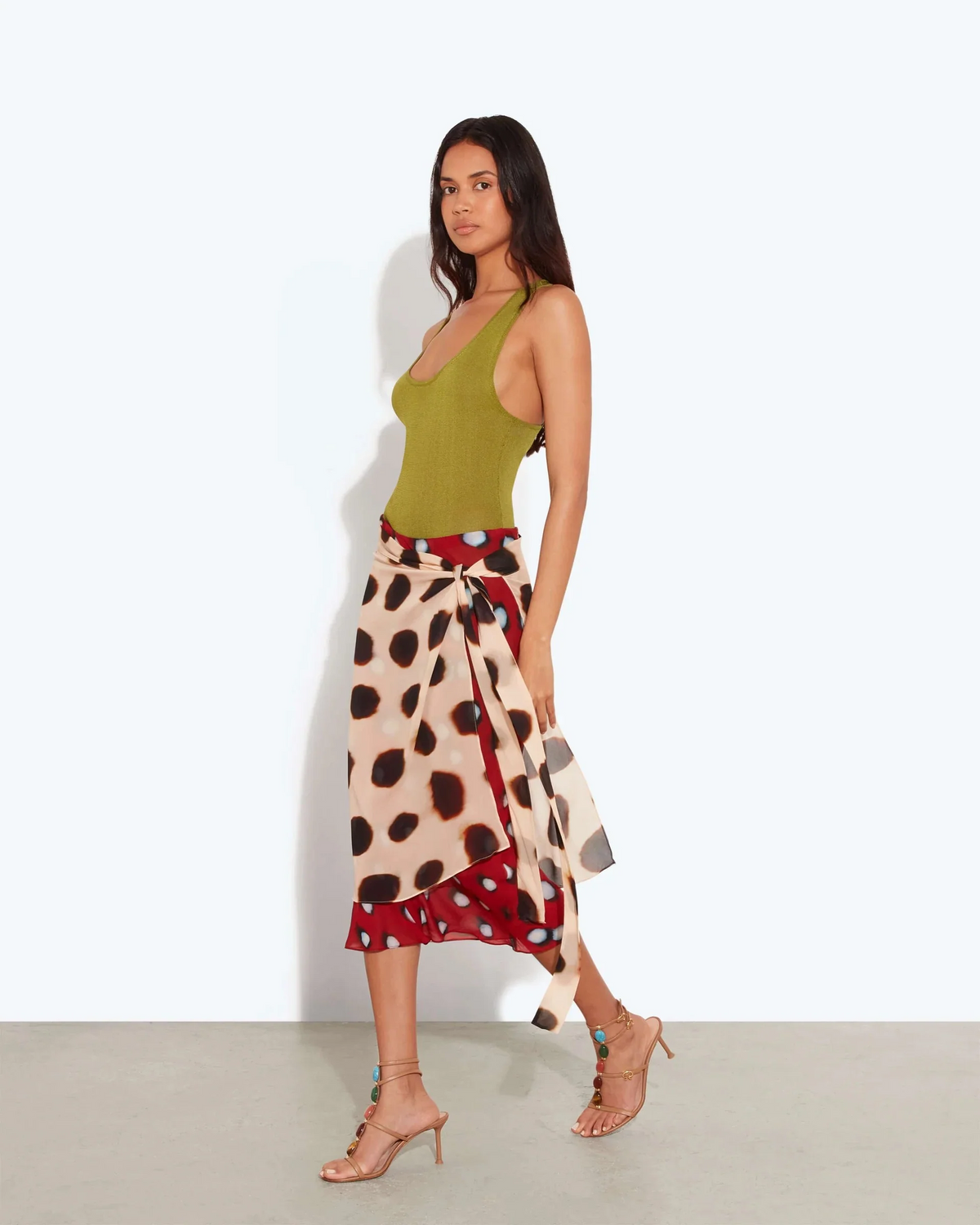 Camara Scarf Wrap Midi Skirt