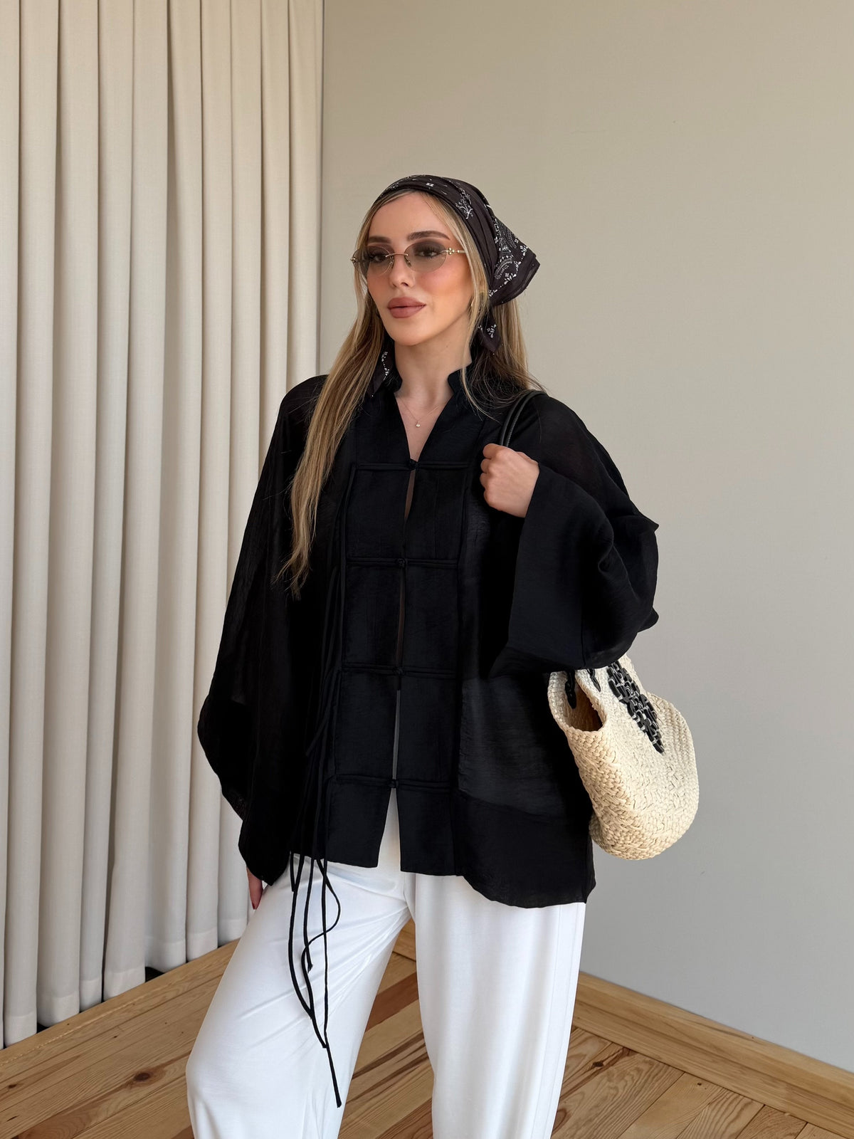 Diana Tricot Semi-Sheer Kimono Shirt