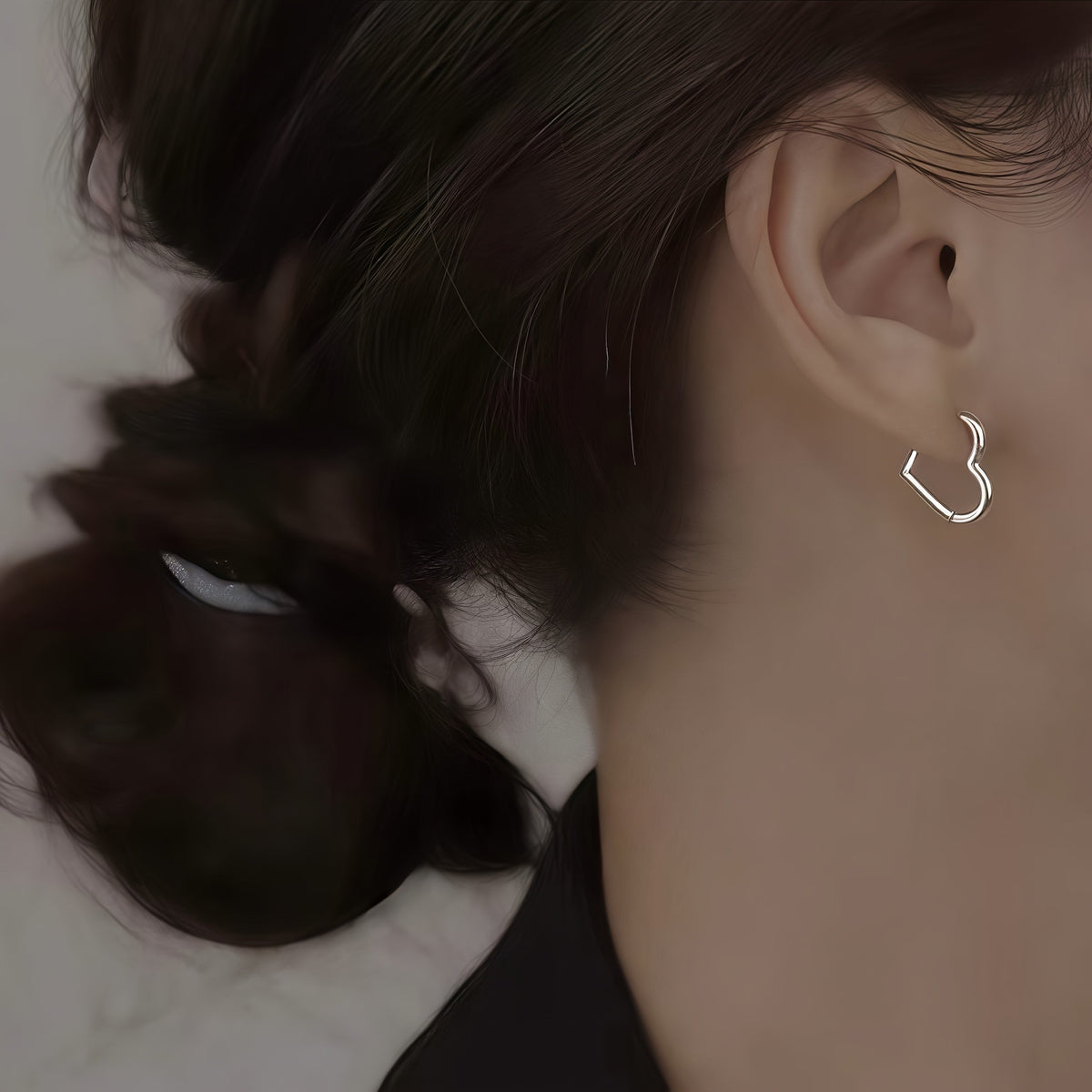 Golden Heart Stainless Steel Earrings