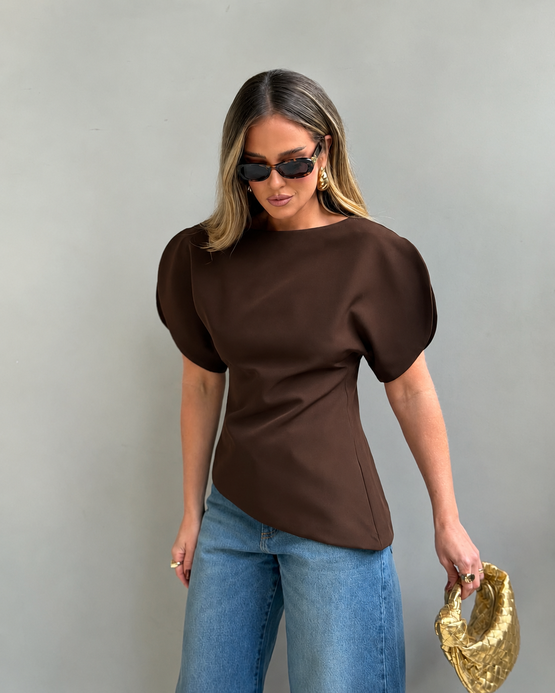 Diana Tricot Balloon Sleeve Top
