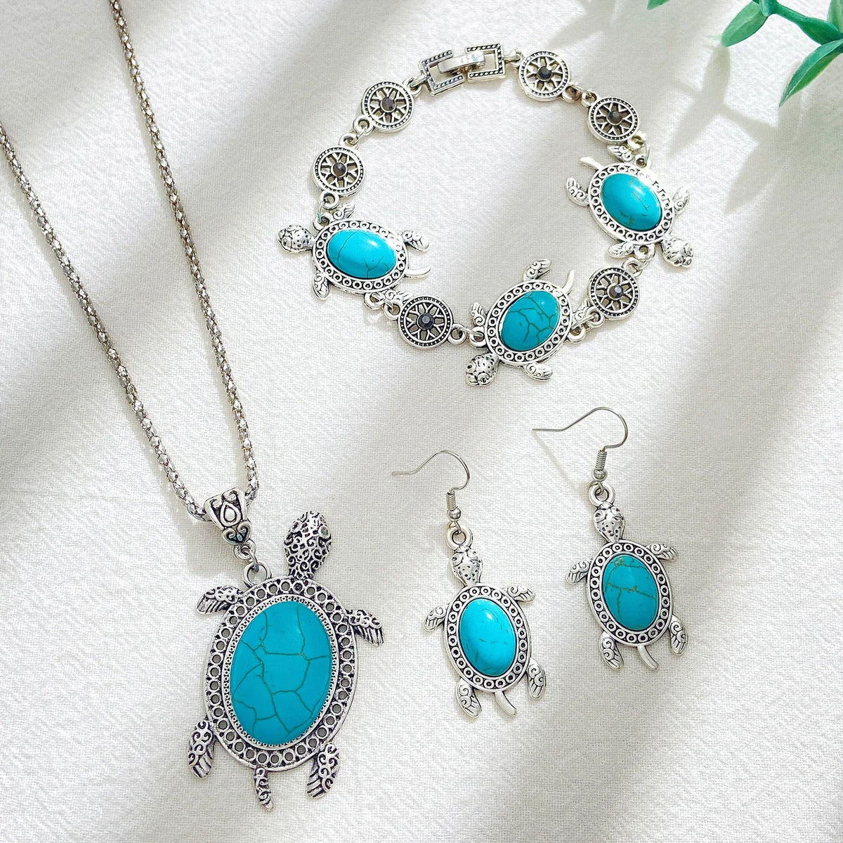 Turquoise Tortoise Jewelry Set
