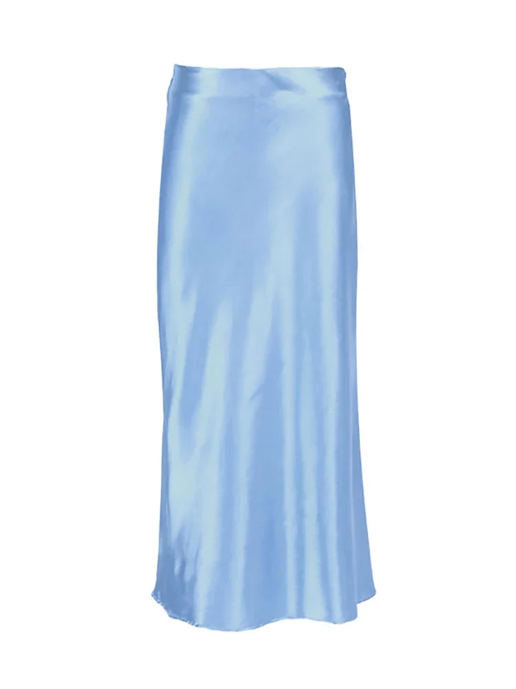 Diana Tricot Satin Midi Skirt