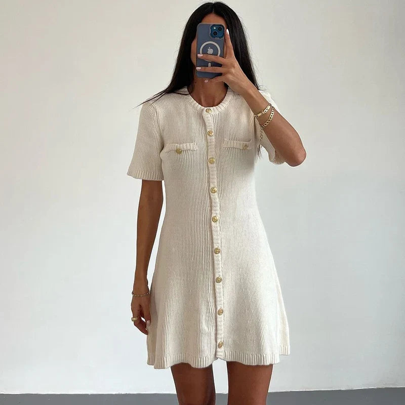 Diana Tricot Ribbed Knit Dress