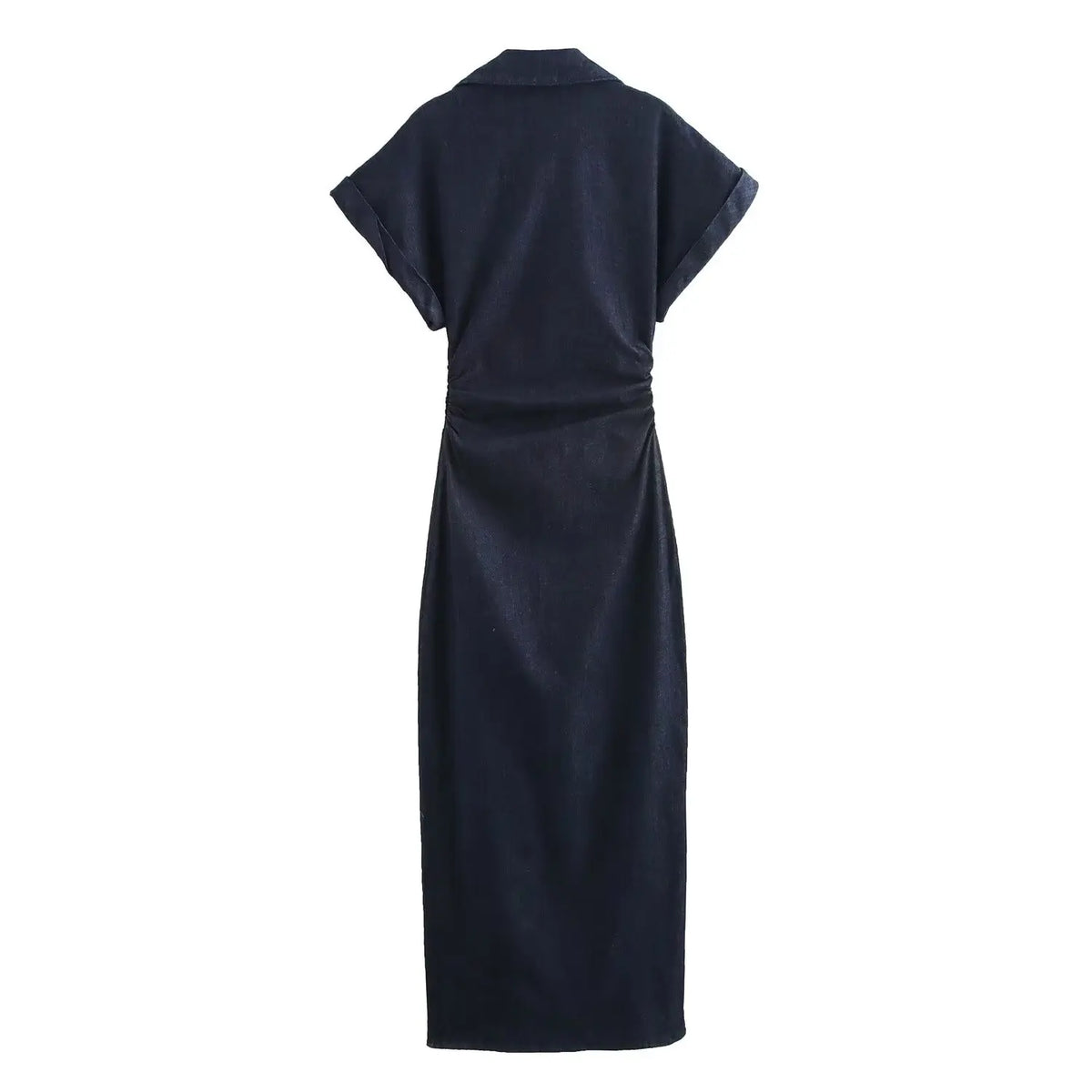Diana Tricot Snatched Waist Denim Midi Dress