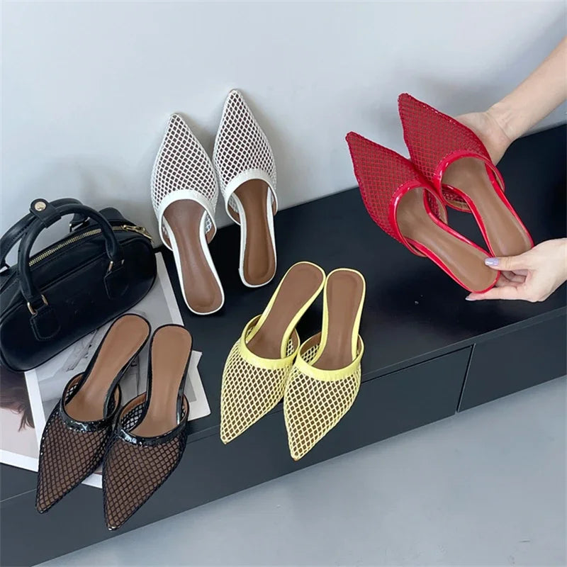 Aeden Paris Mesh Kitten Heels