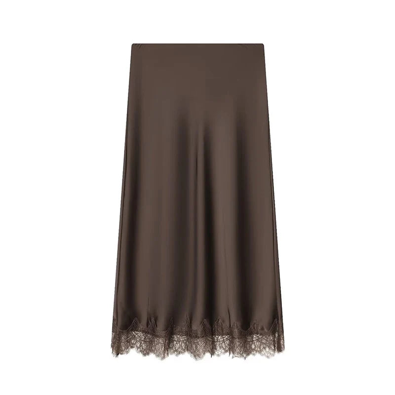 Dina Tricot Lace Trim Midi Skirt