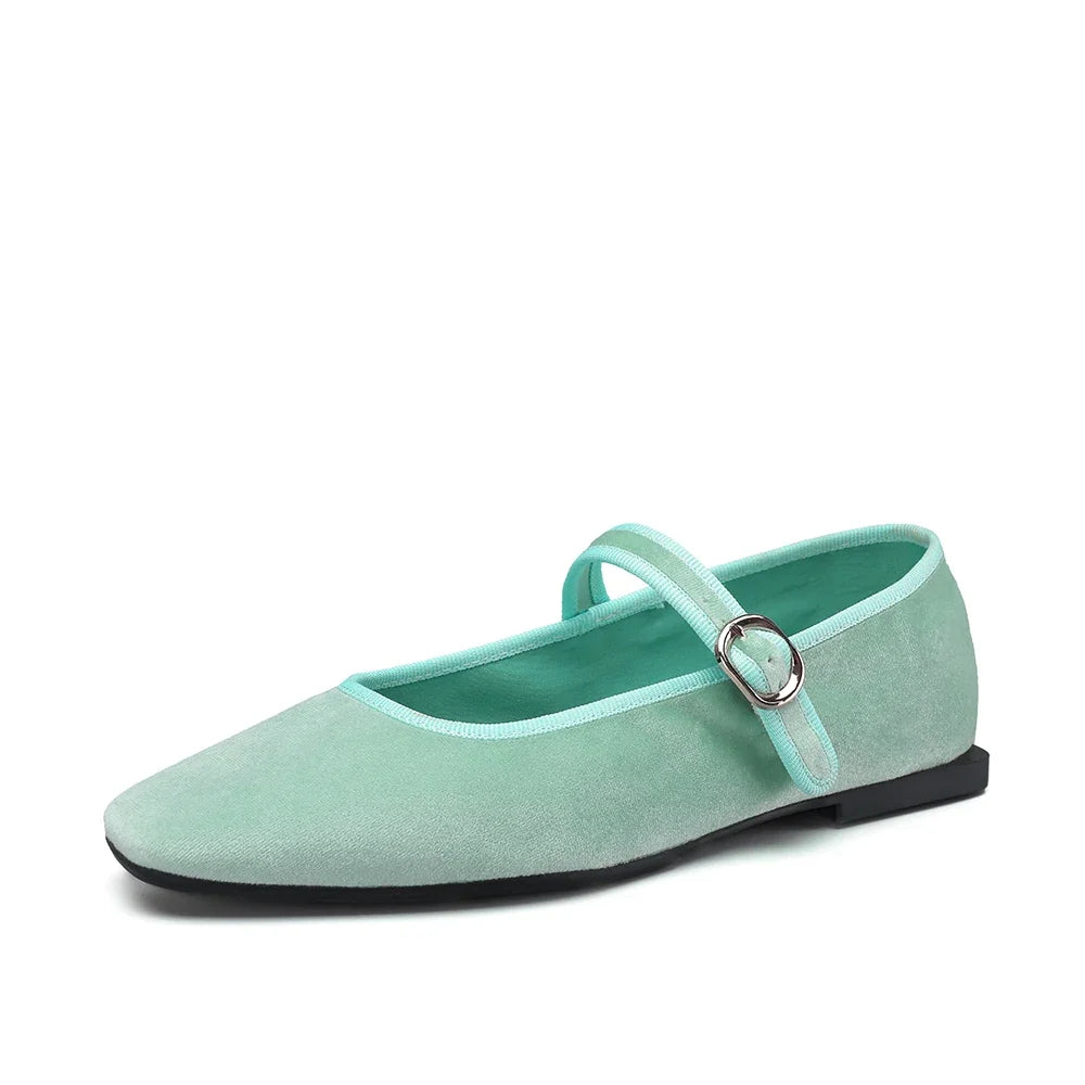 Aeden Paris Velvet Ballet Flats