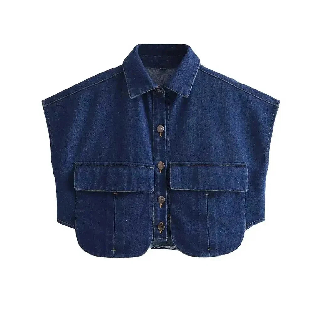 Verona Cropped Shirt with Flap Pockets