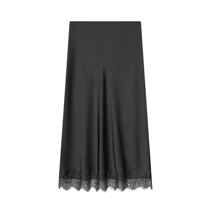 Dina Tricot Lace Trim Midi Skirt