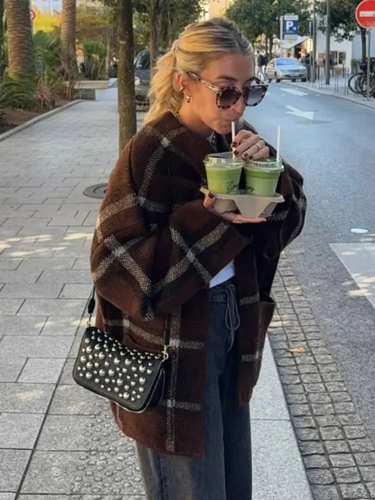 Jacques Vintage Plaid Scarf Jacket