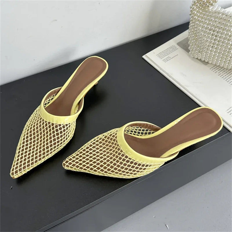 Aeden Paris Mesh Kitten Heels