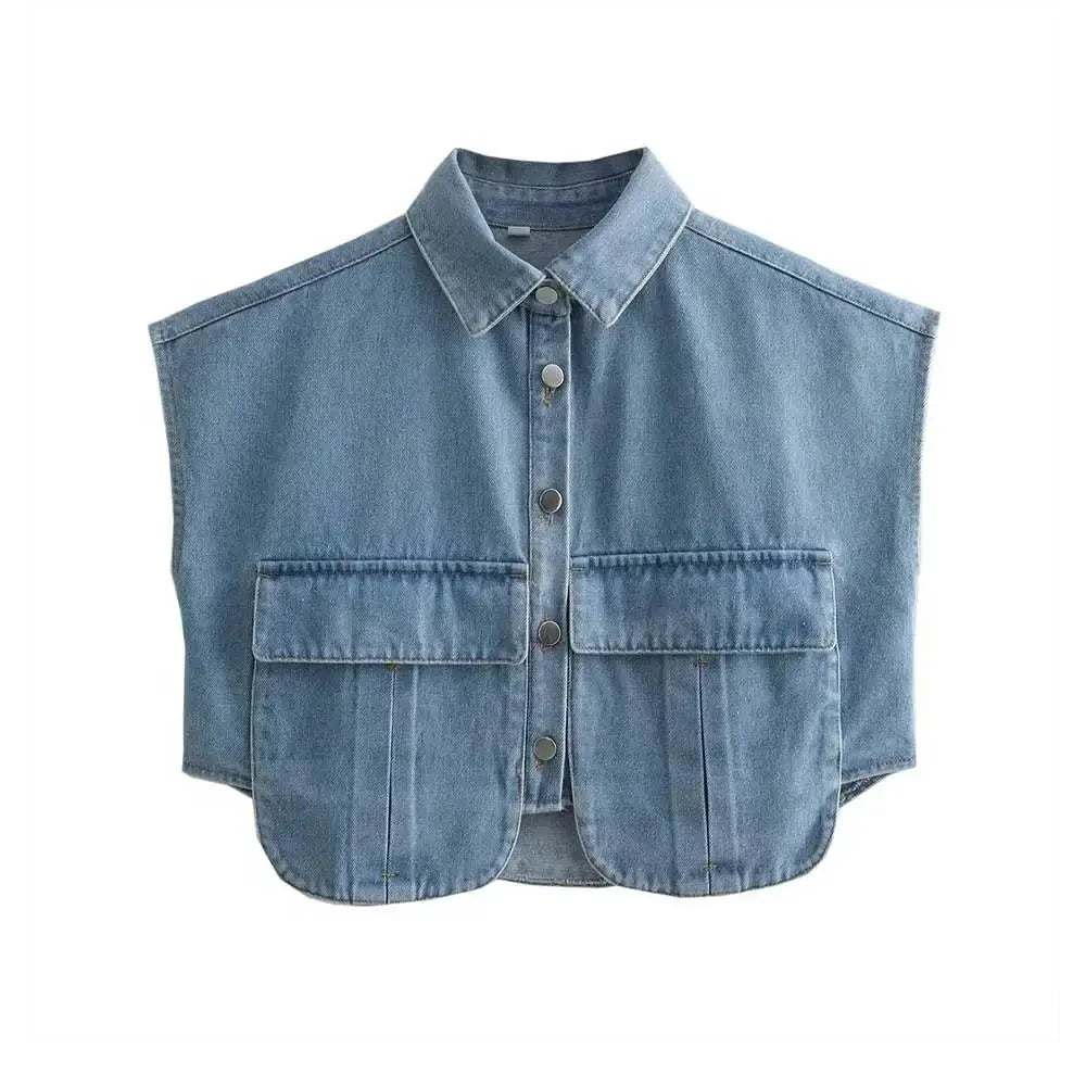 Verona Cropped Shirt with Flap Pockets