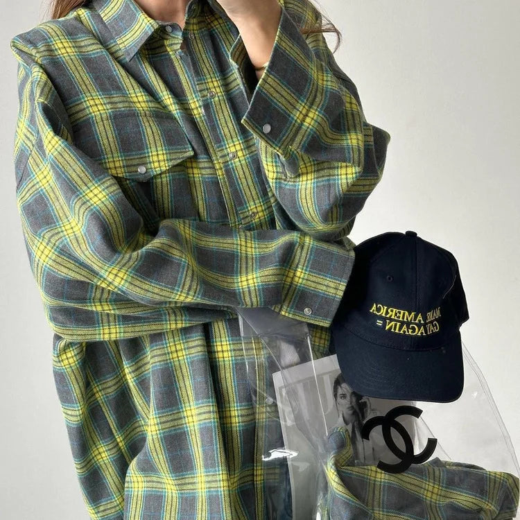 Vintage Century Oversized Plaid Shirt