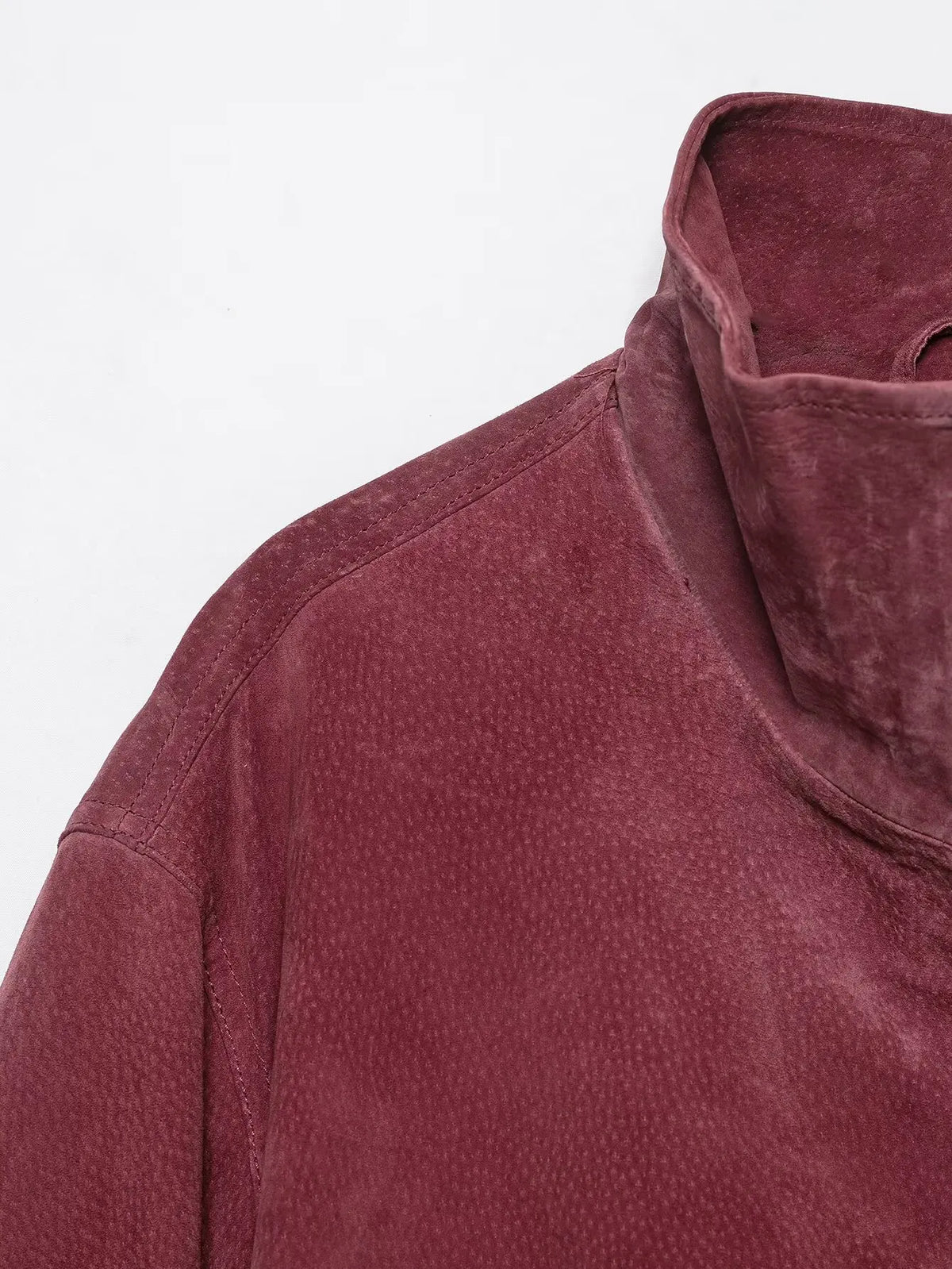 Maven Suede Marsala Bomber Jacket