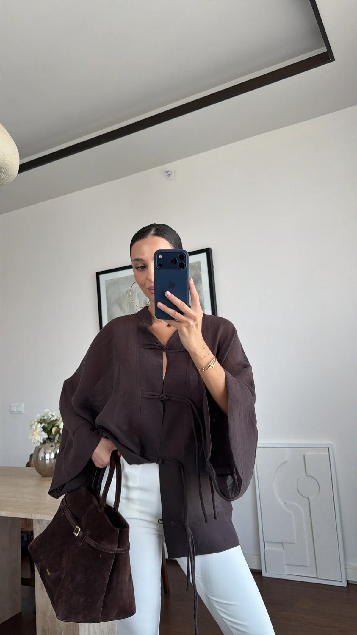 Diana Tricot Semi-Sheer Kimono Shirt