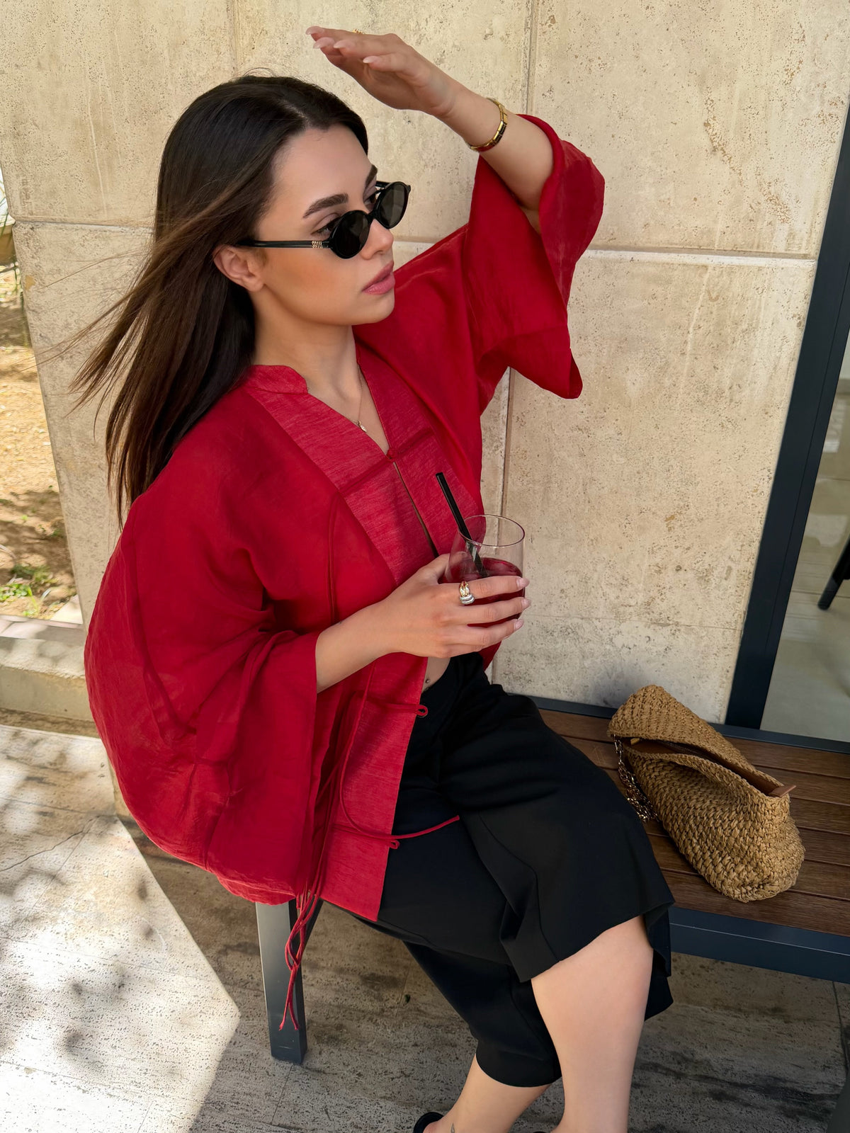 Diana Tricot Semi-Sheer Kimono Shirt