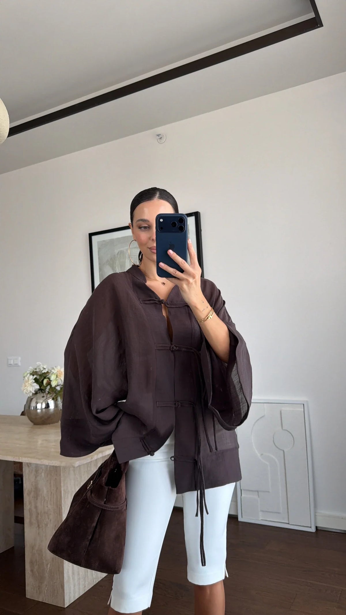 Diana Tricot Semi-Sheer Kimono Shirt