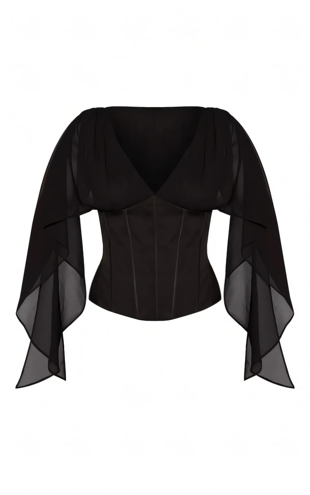 Delphine Chiffon Drape Corset Top