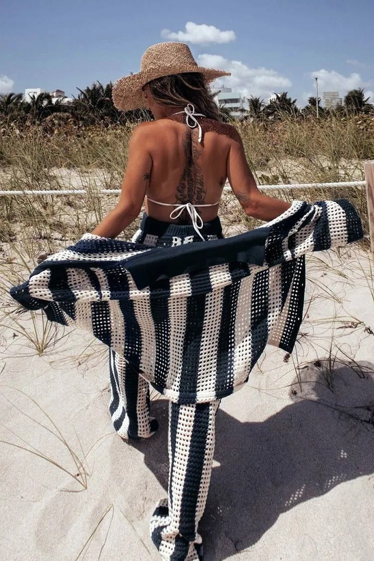 Camara Striped Crochet Co-Ord Set
