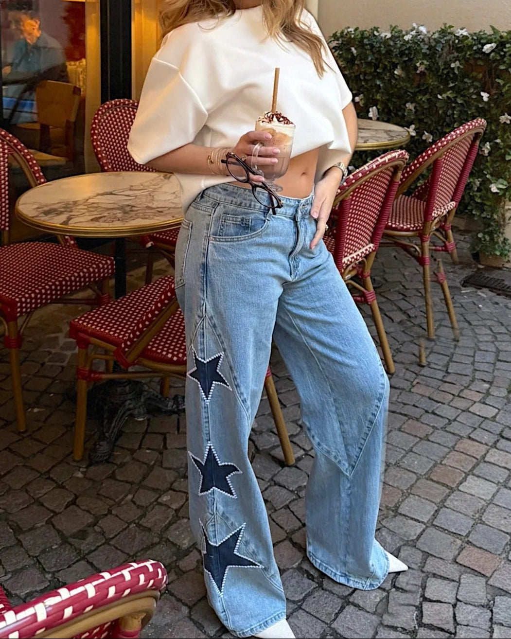 Vintage Century Wide-Leg Star Jeans