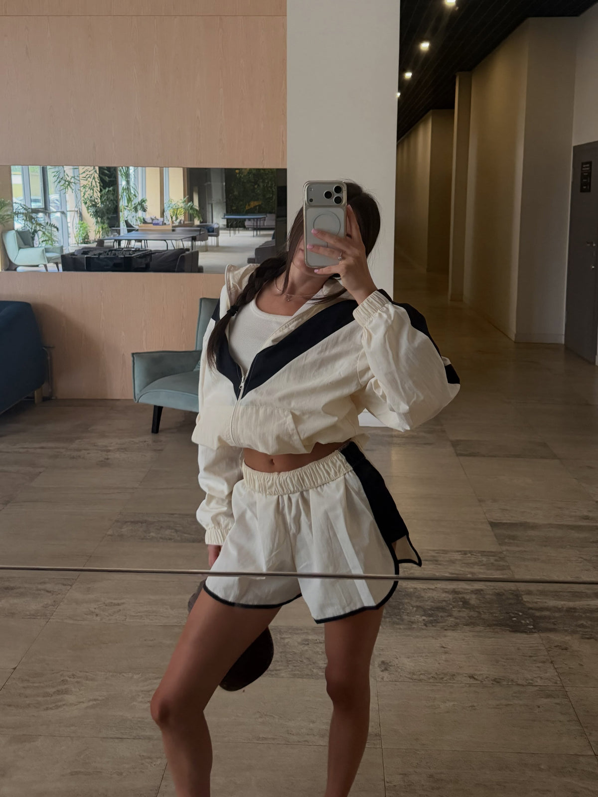 Maven Chevron Windbreaker Jacket and Shorts Set