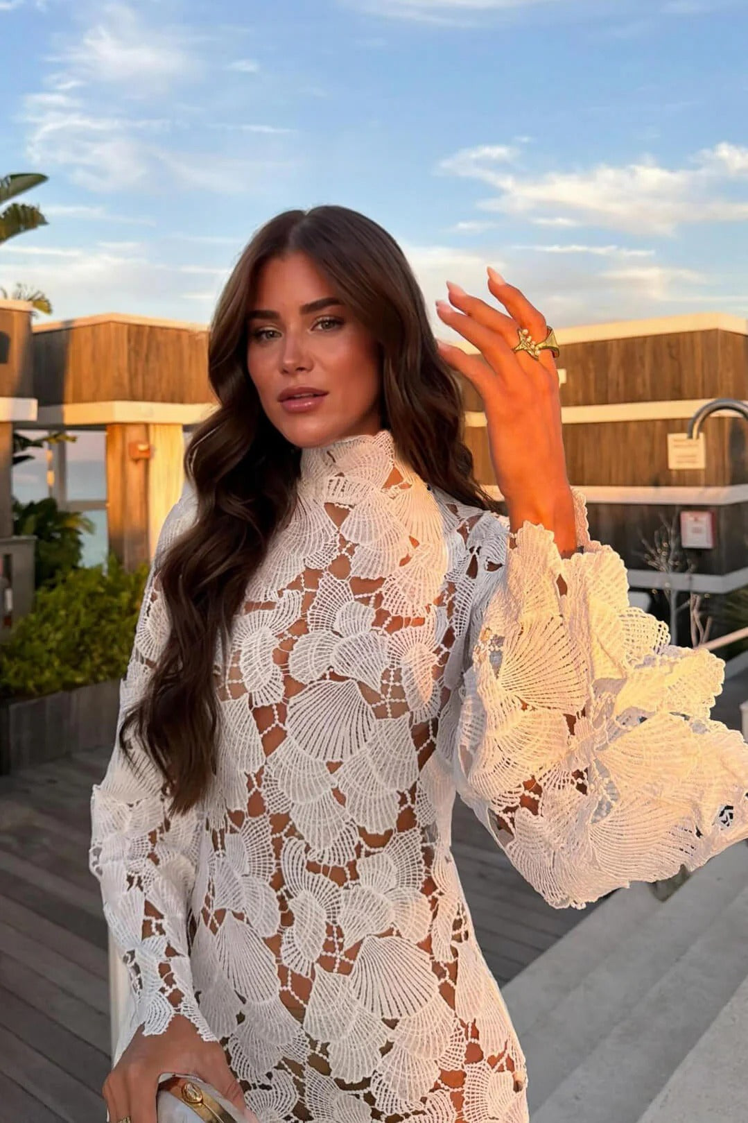 Bianca Crochet Shell Mini Dress
