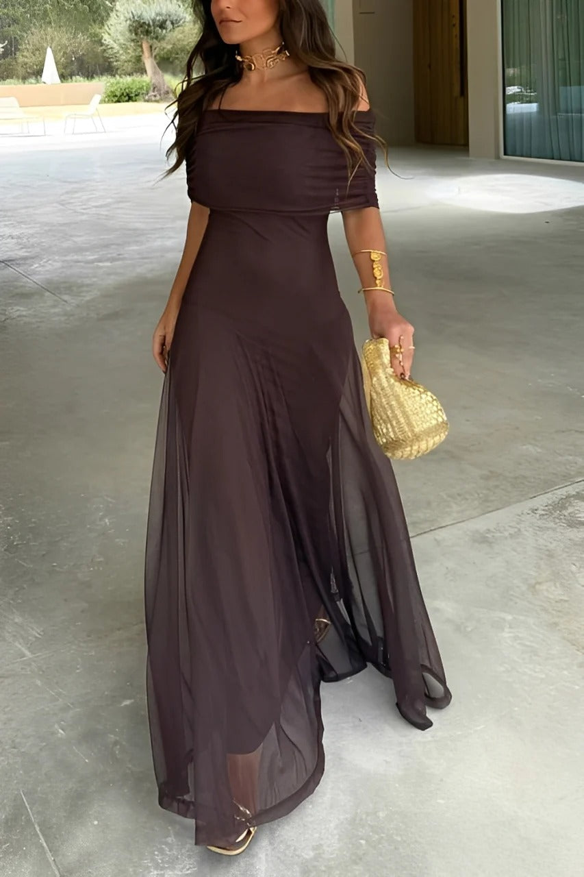 Camara Off-Shoulder Ruched Maxi Dress