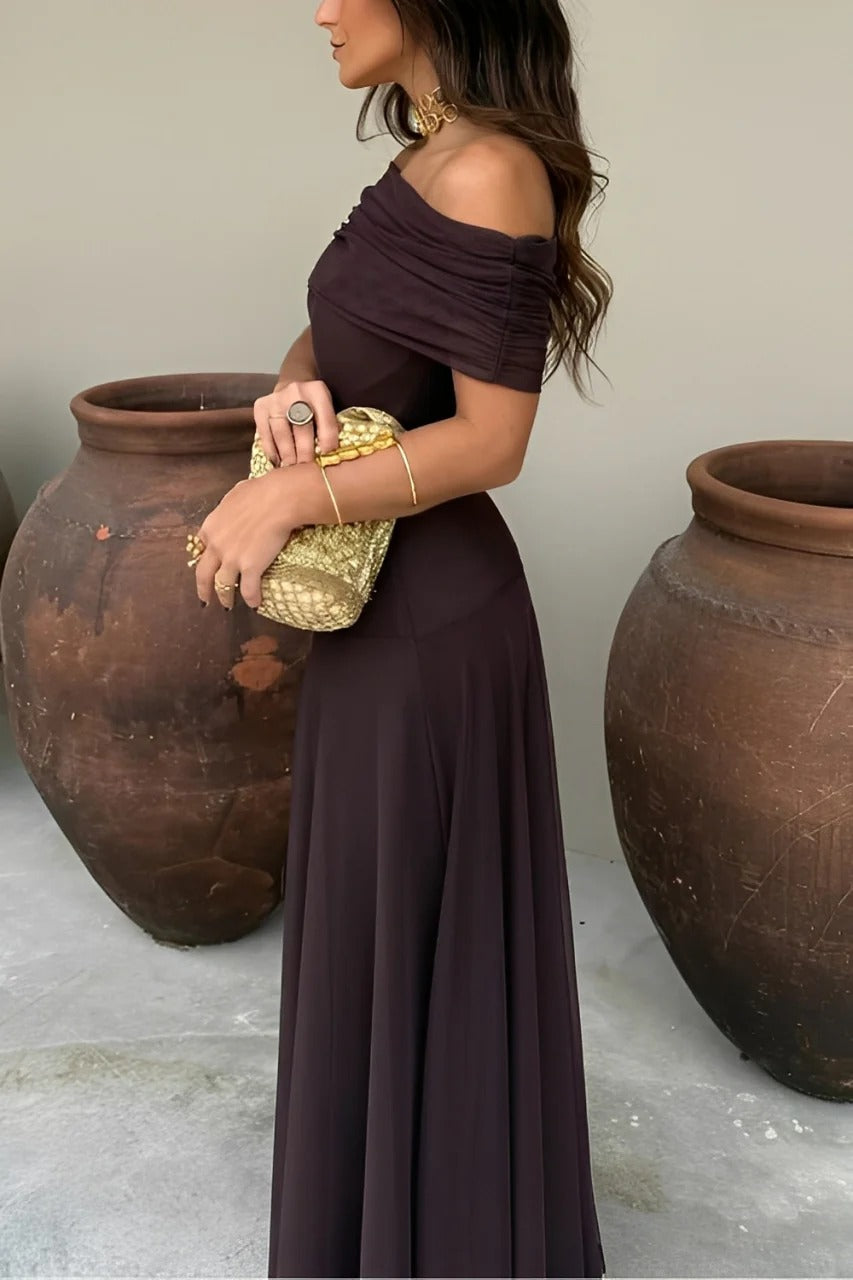 Camara Off-Shoulder Ruched Maxi Dress