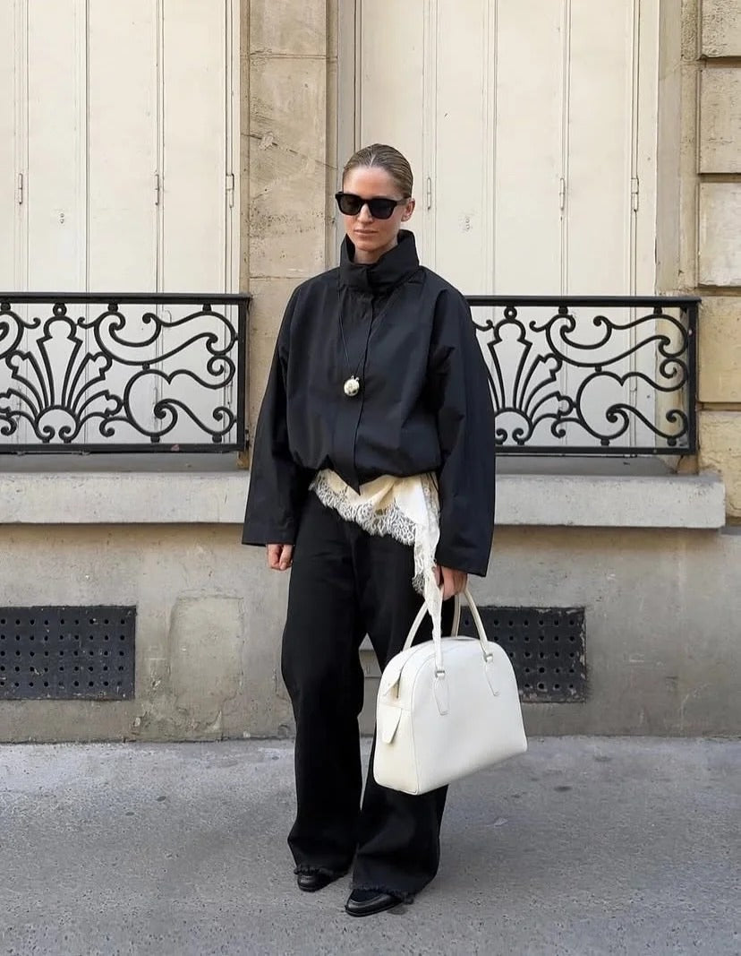 Diana Tricot Funnel Neck Windbreaker Jacket