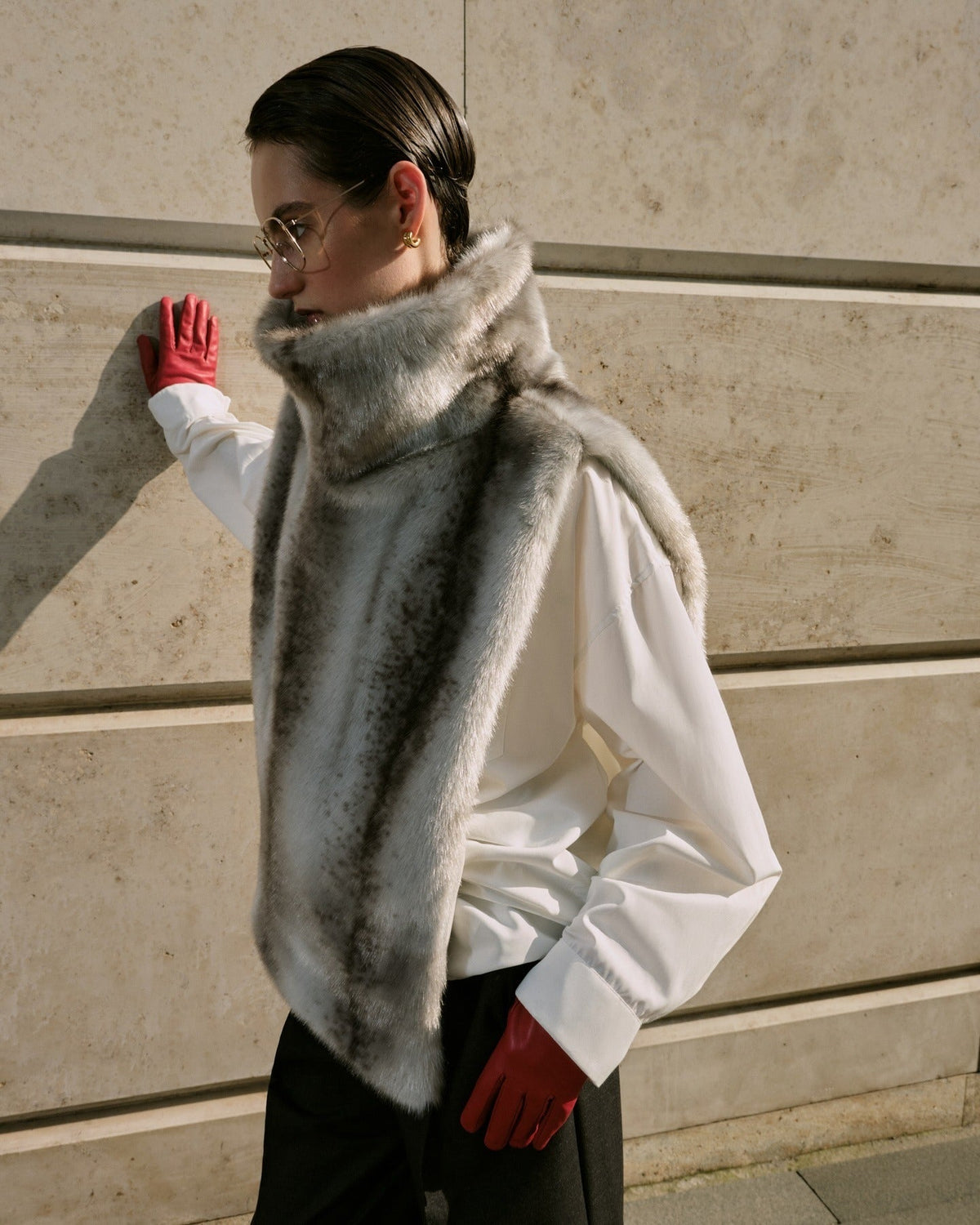 Ferryhill Faux Fur Turtleneck Vest