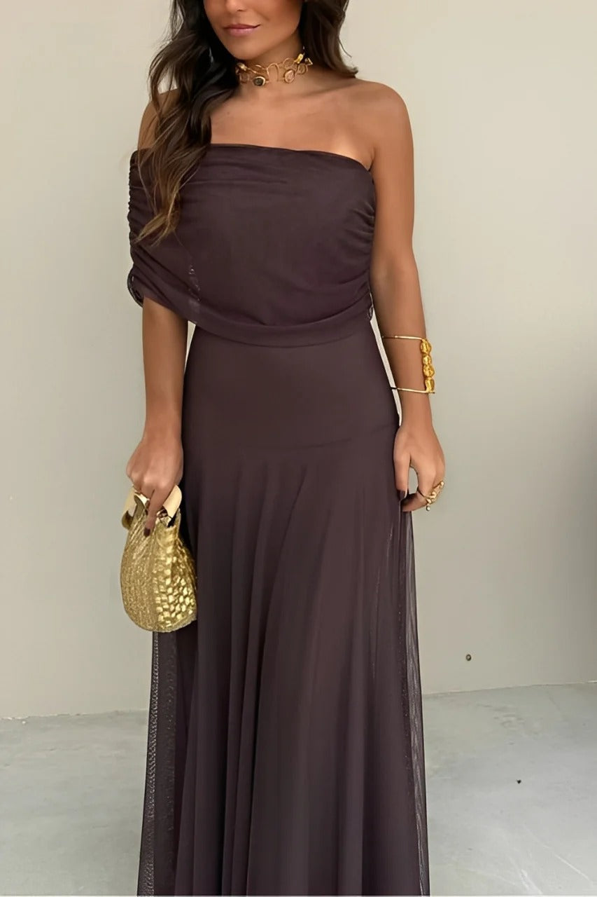 Camara Off-Shoulder Ruched Maxi Dress