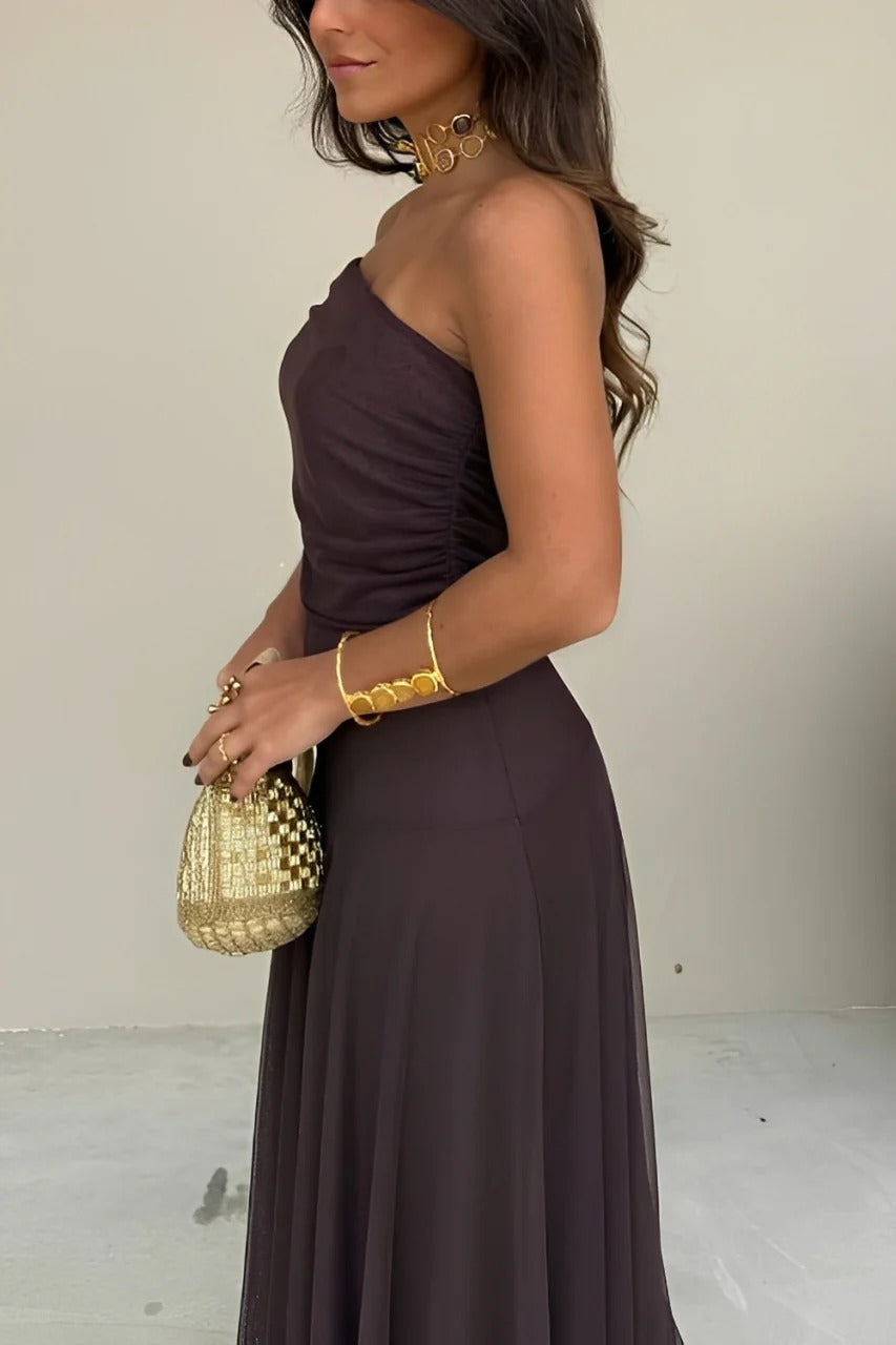 Camara Off-Shoulder Ruched Maxi Dress