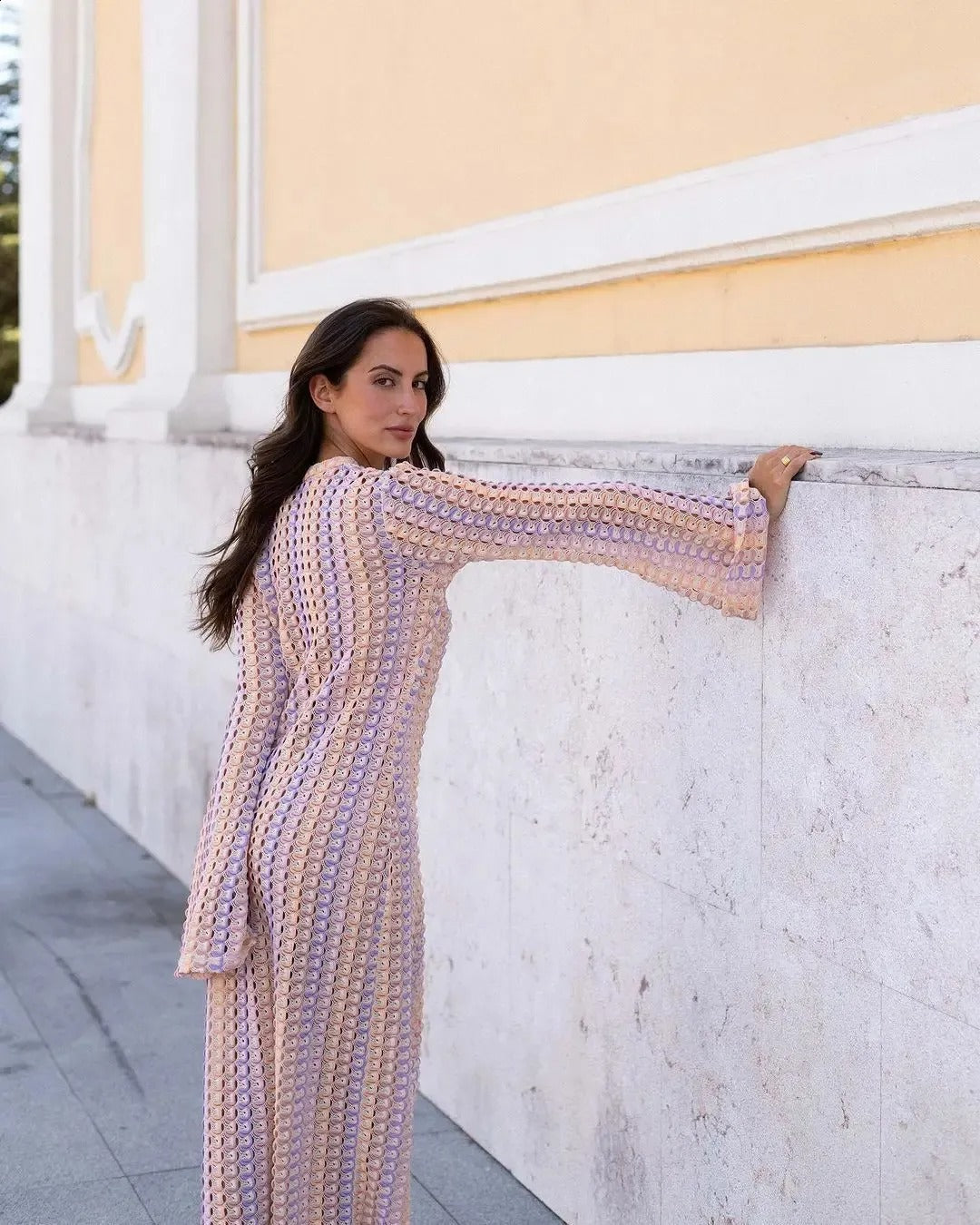 Marbelle Crochet Stripe Maxi Dress